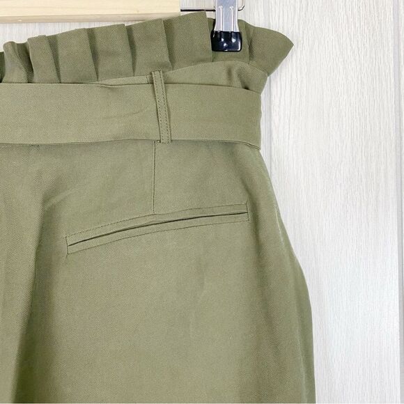 Lulu's | Olive Green Sebastian High Rise Tie Waist Pants Size Medium - Picture 4 of 8